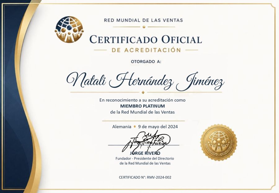 Certificado de acreditación de Jorge Rivero